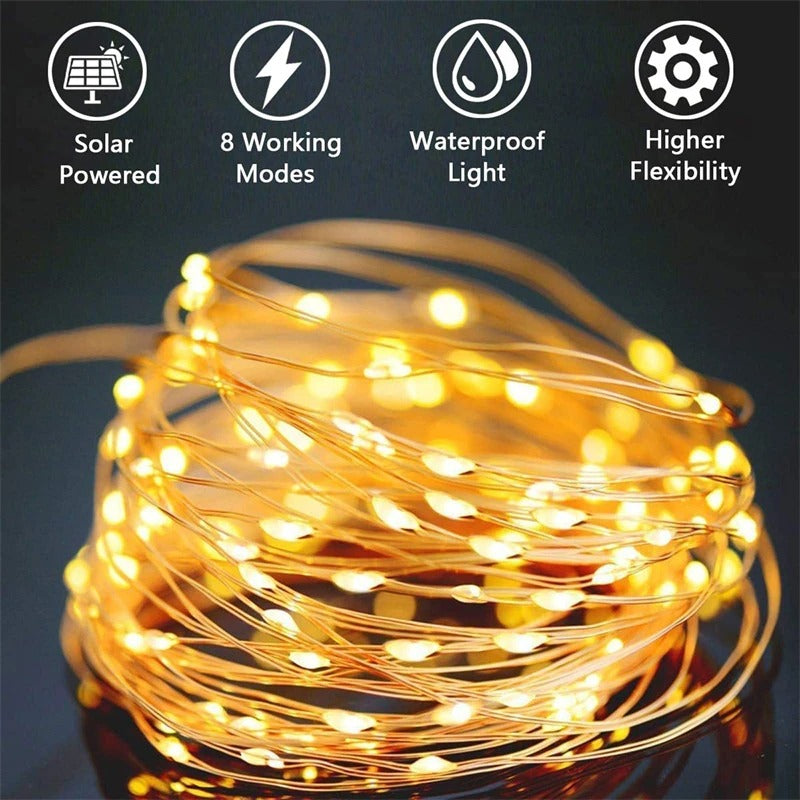 Solar Powered Outdoor Fairy String Lights