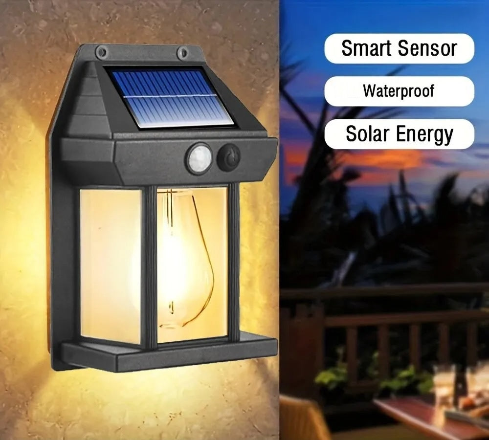 Tungsten Solar Powered Motion Sensor Wall Lamp