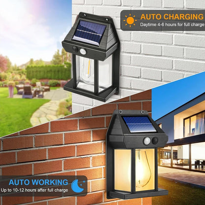 Tungsten Solar Powered Motion Sensor Wall Lamp