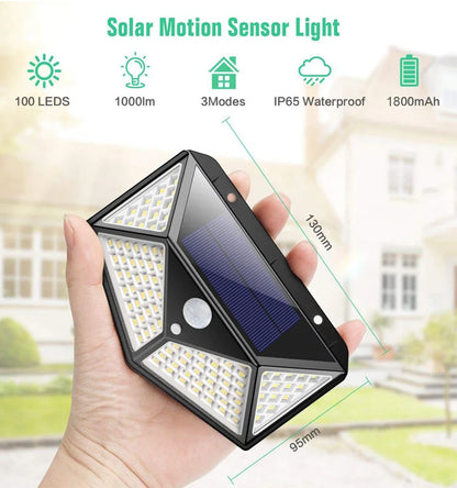 270° Wide Angle 100 LED Solar Powered Motion Sensor Light