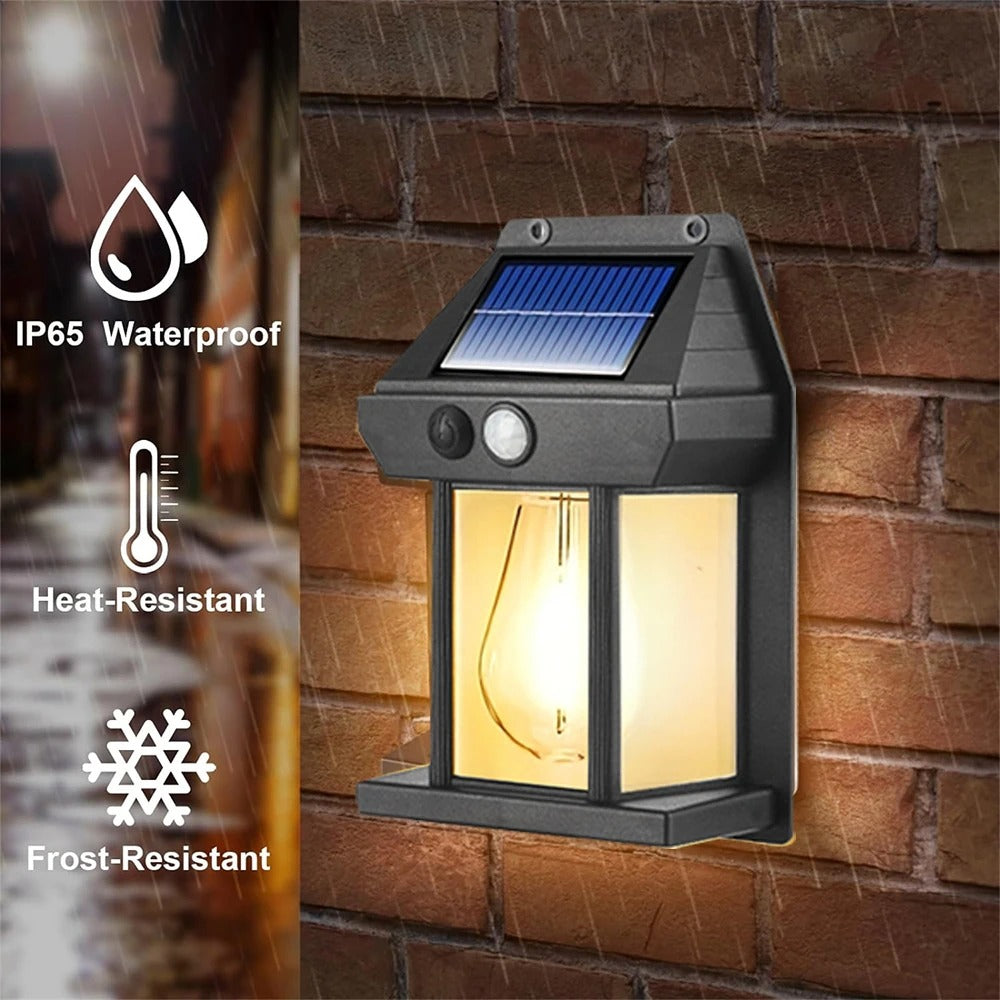 Tungsten Solar Powered Motion Sensor Wall Lamp