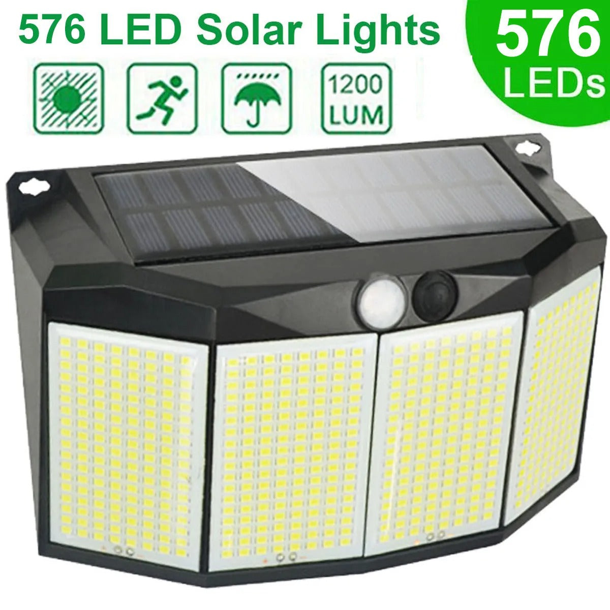 Super Bright 576 LED Solar Powered Motion Sensor Light