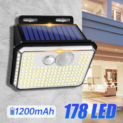 178 LED Solar Powered Motion Sensor Light