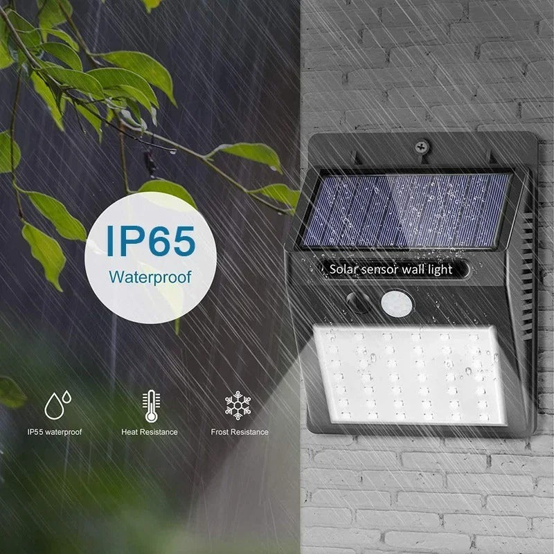 30 LED Solar Powered Motion Sensor Wall Light