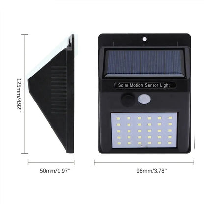 30 LED Solar Powered Motion Sensor Wall Light